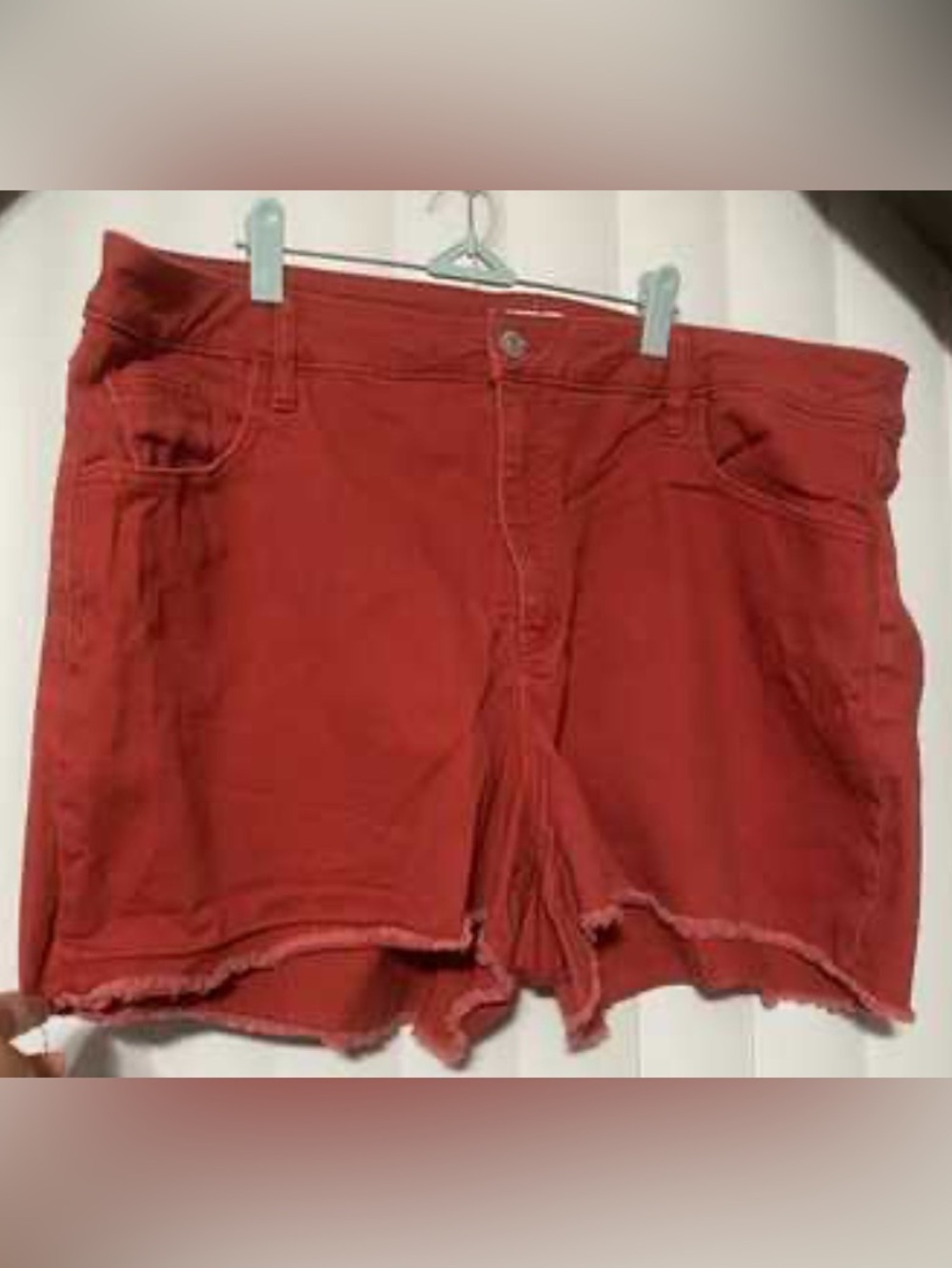 Ava & Viv Red Denim Cutoff Shorts